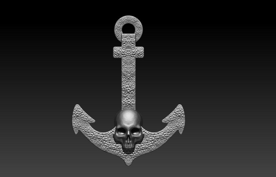 Anchor Pendant 3D print model_13