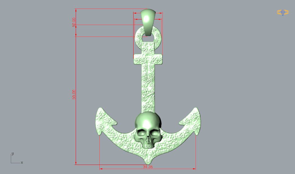 Anchor Pendant 3D print model_17
