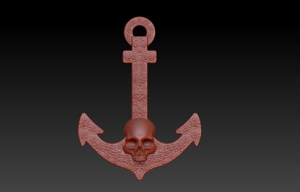 Anchor Pendant 3D print model_14