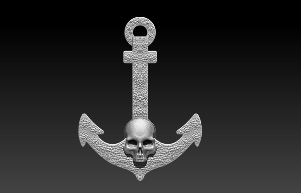 Anchor Pendant 3D print model_11