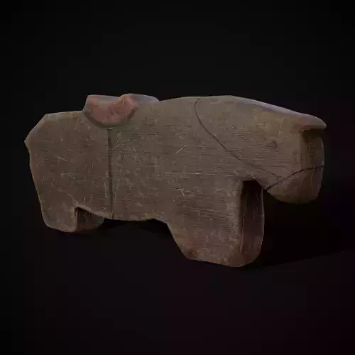 Medieval Wooden Horse Toy Low-poly 3D model