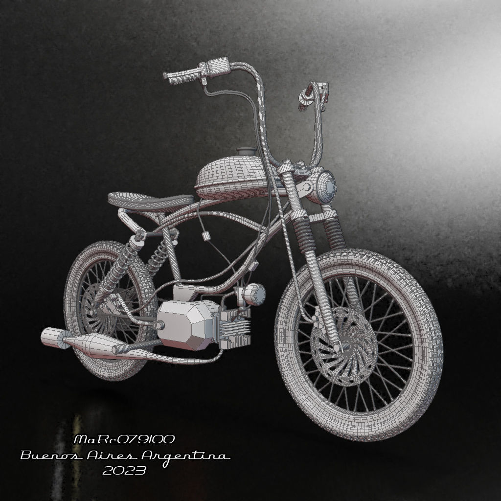 Motorized Bike Modified 48cc 3D model_1