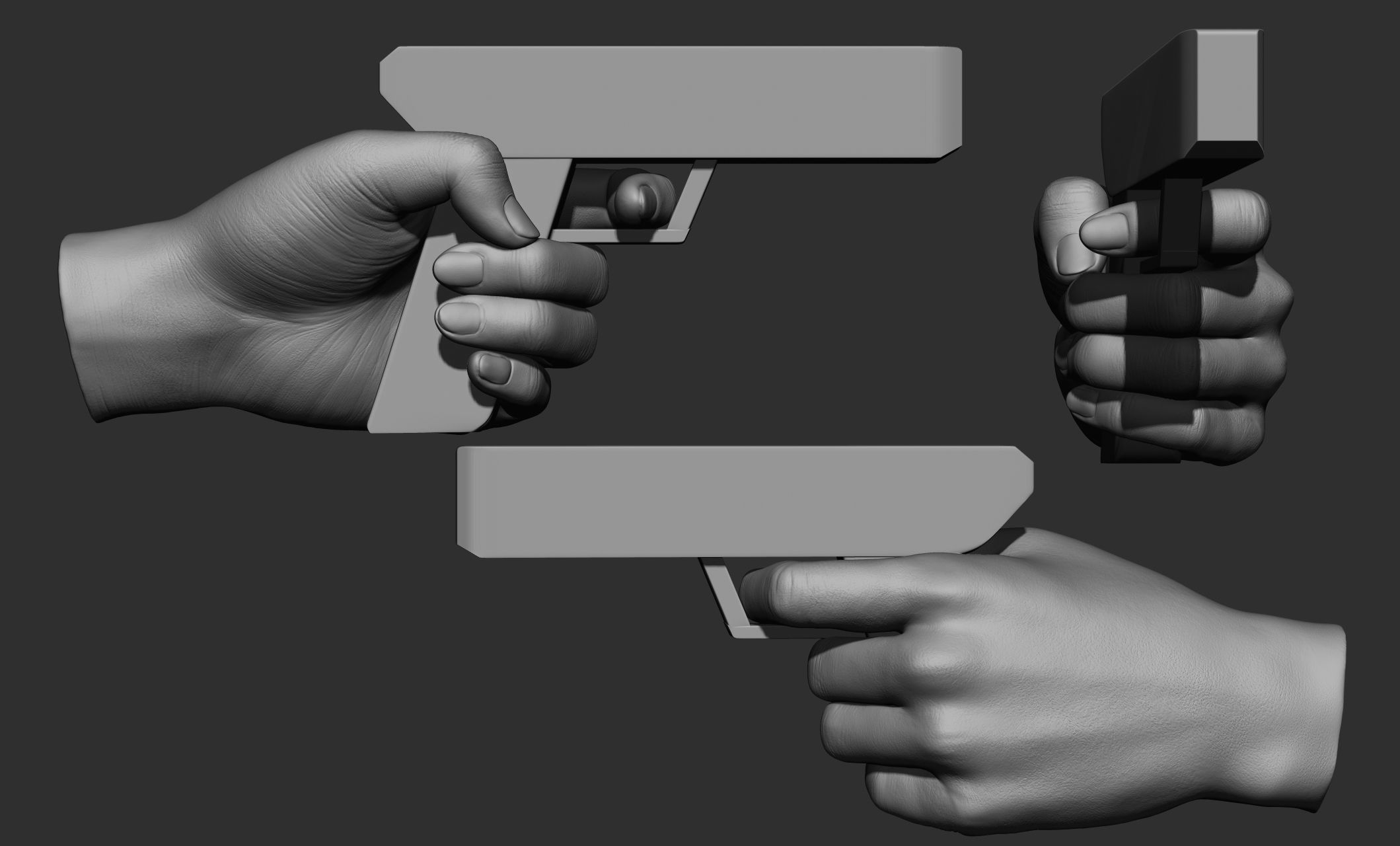 15 Female hand poses 3D model_7