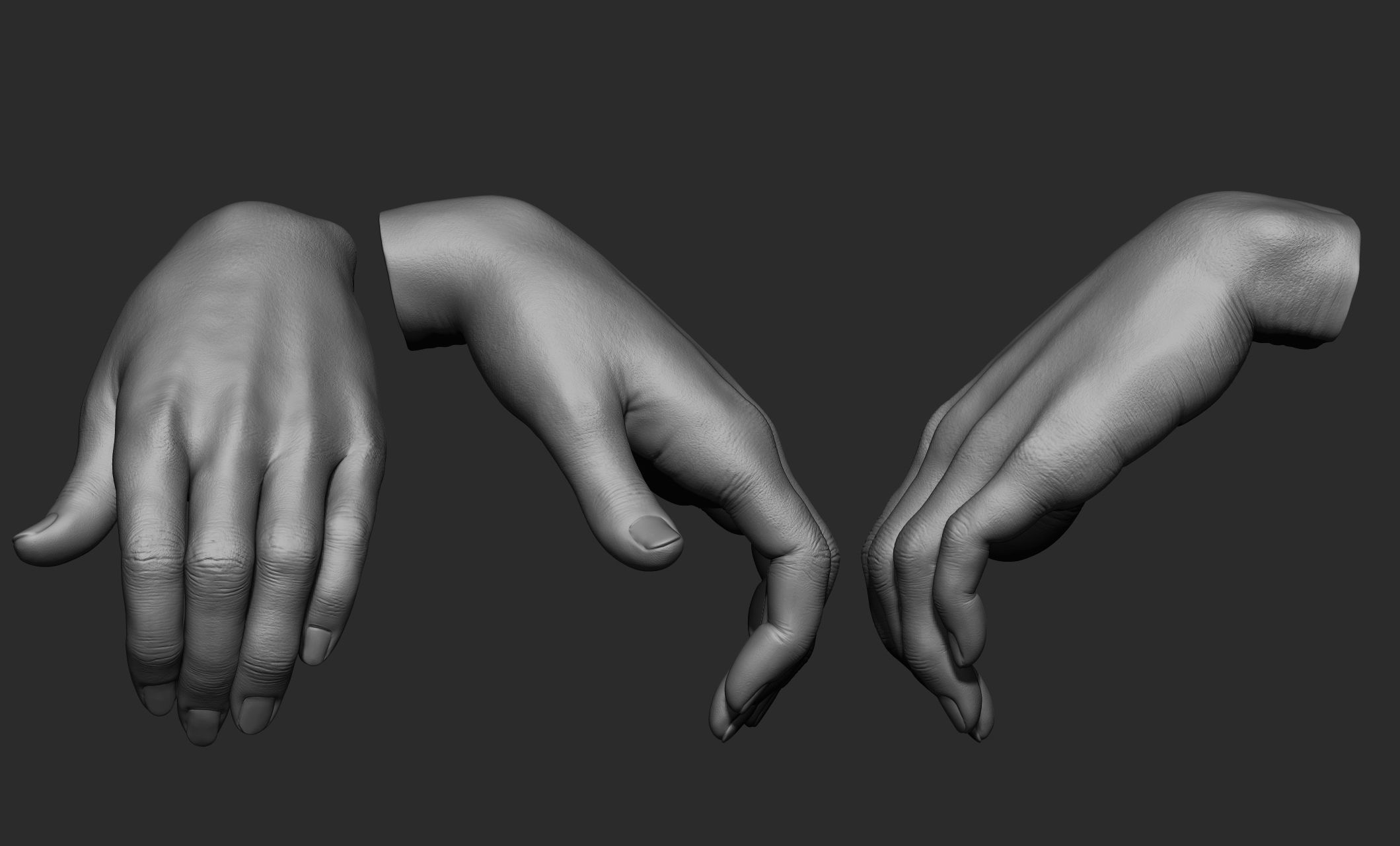 15 Female hand poses 3D model_10