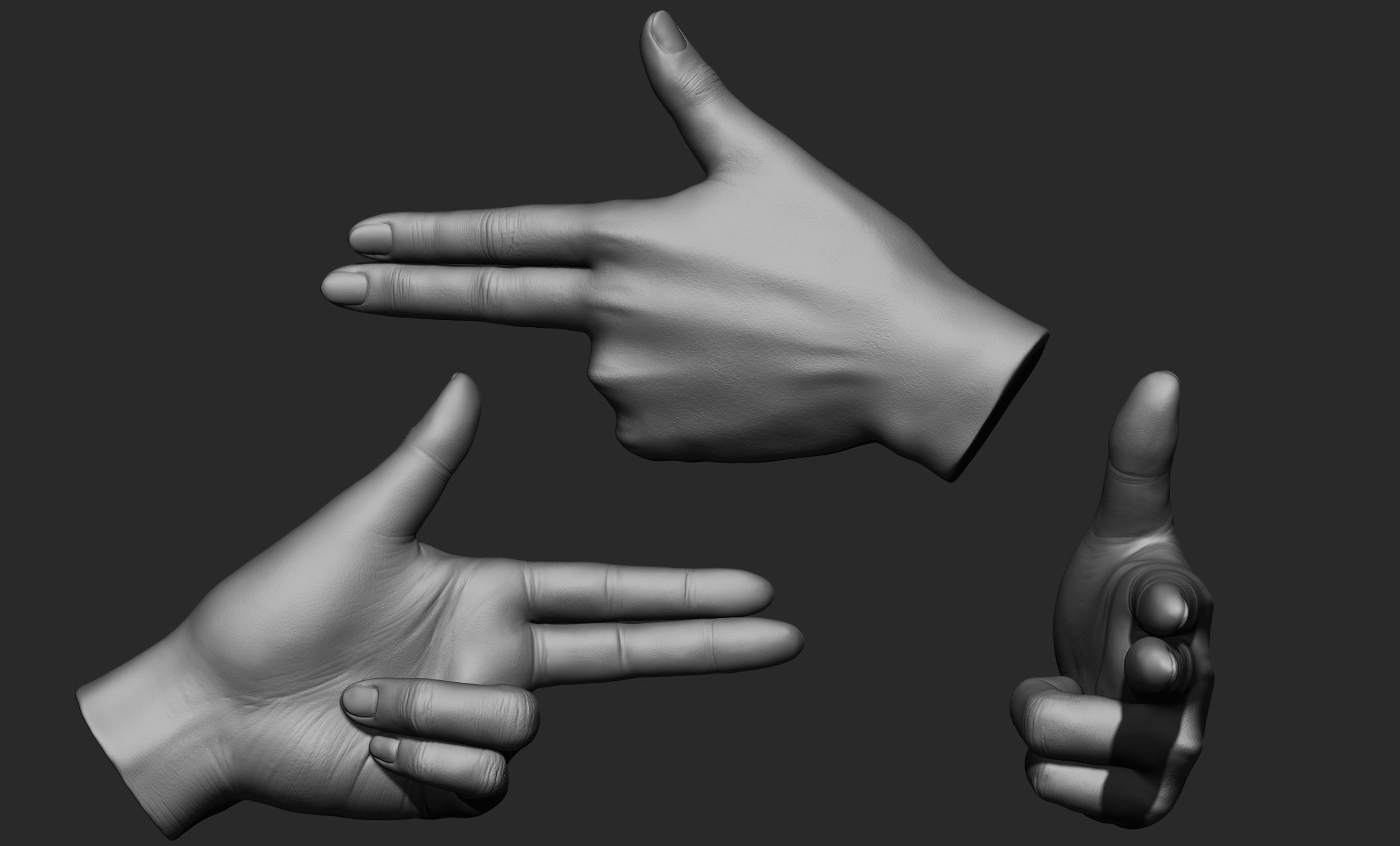 15 Female hand poses 3D model_12