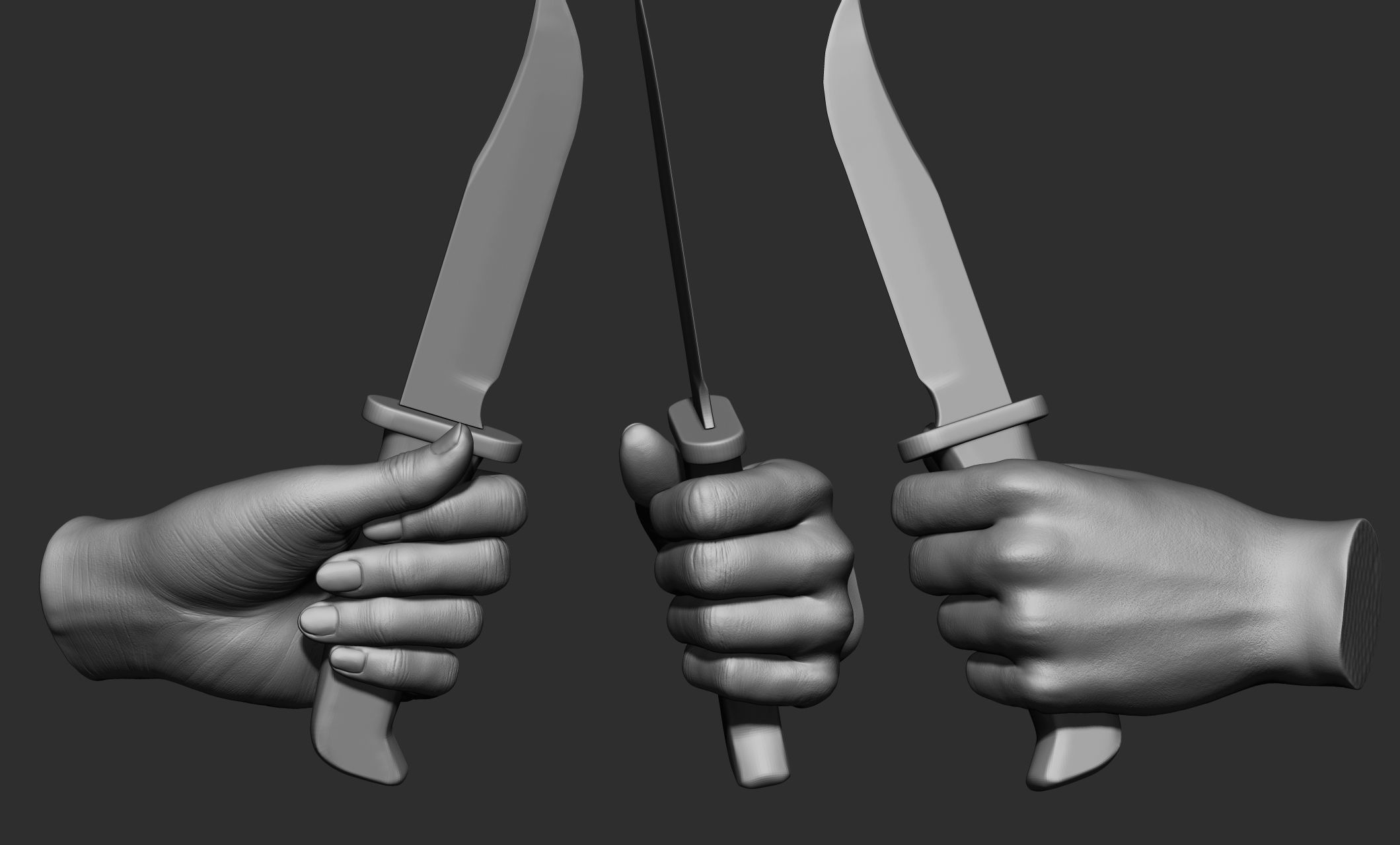 15 Female hand poses 3D model_5