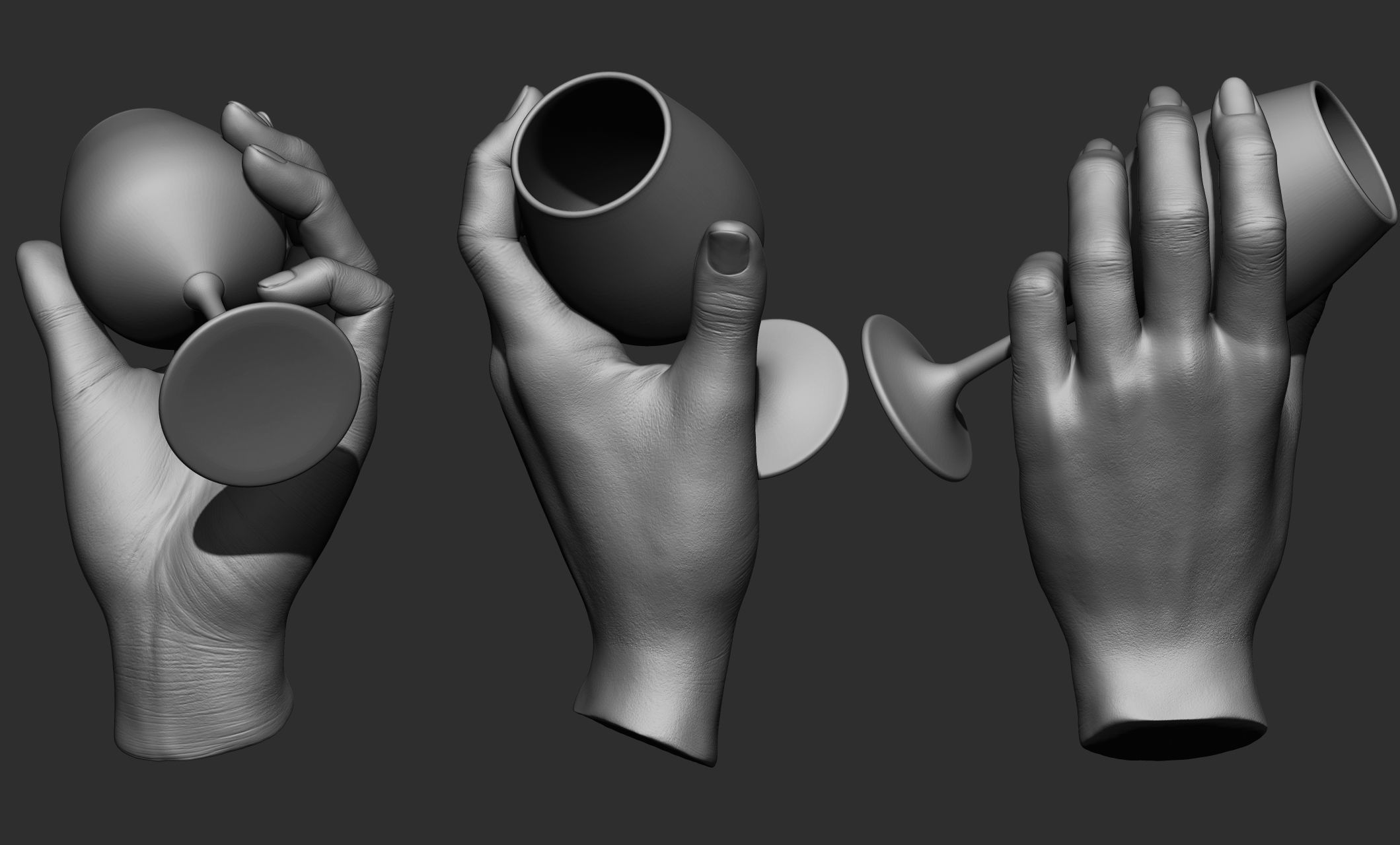 15 Female hand poses 3D model_15