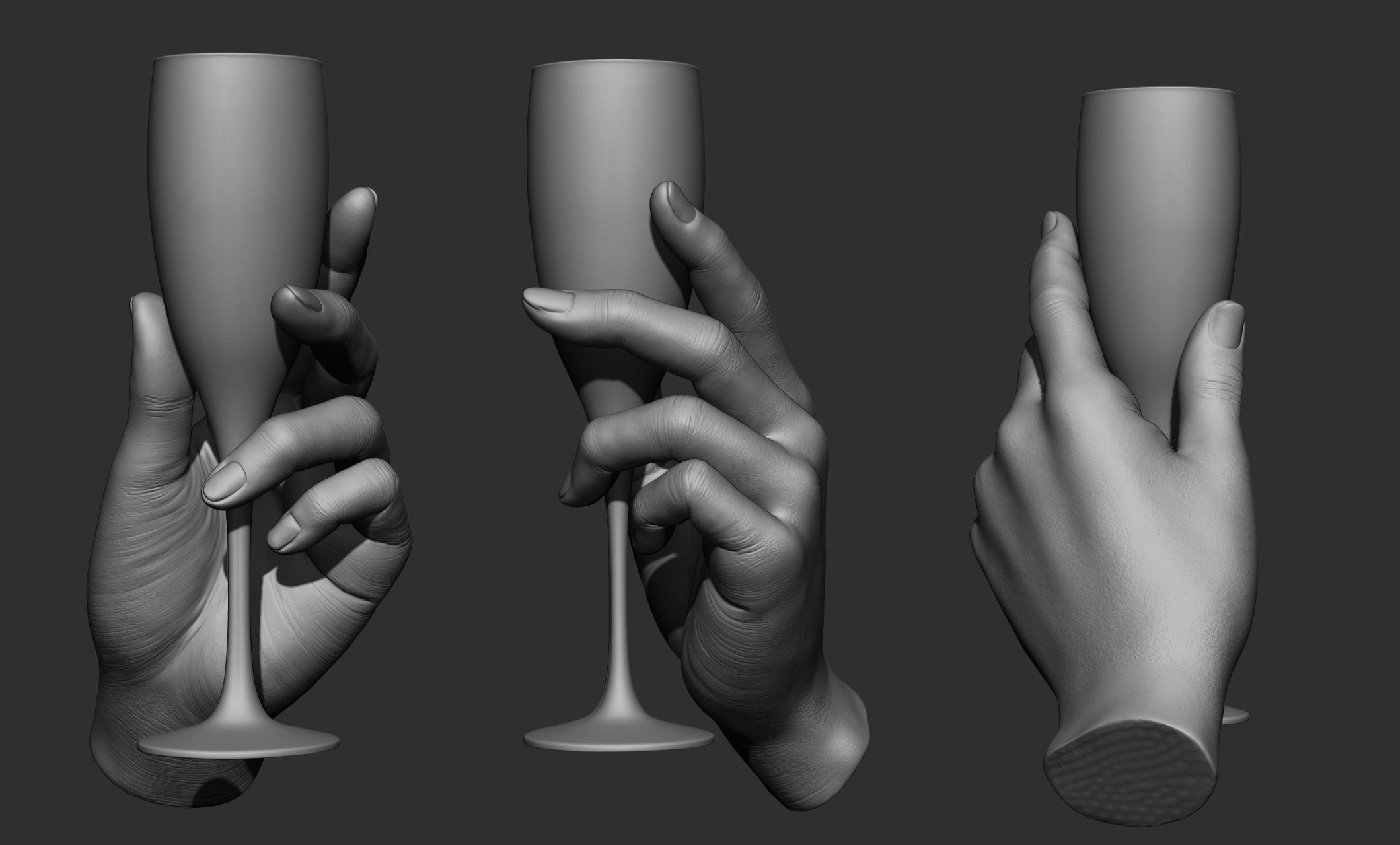 15 Female hand poses 3D model_16