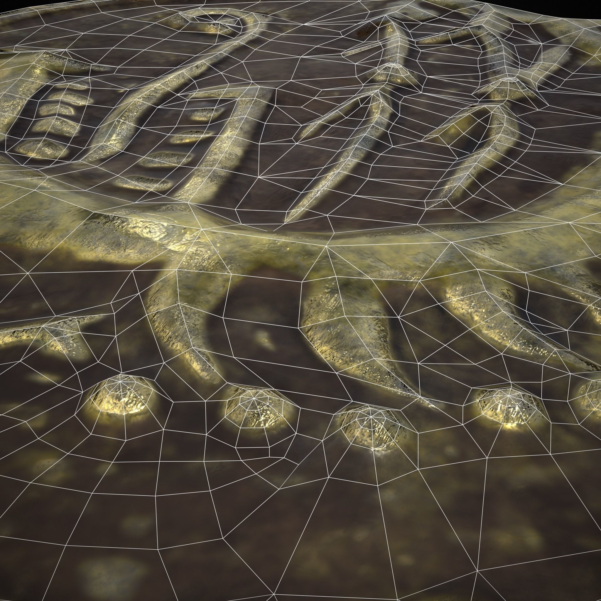 Viking Wolf Coin Low-poly 3D model_24