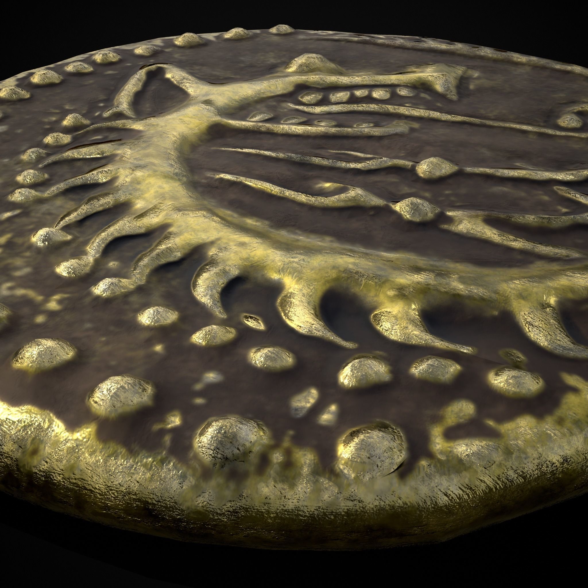 Viking Wolf Coin Low-poly 3D model_13