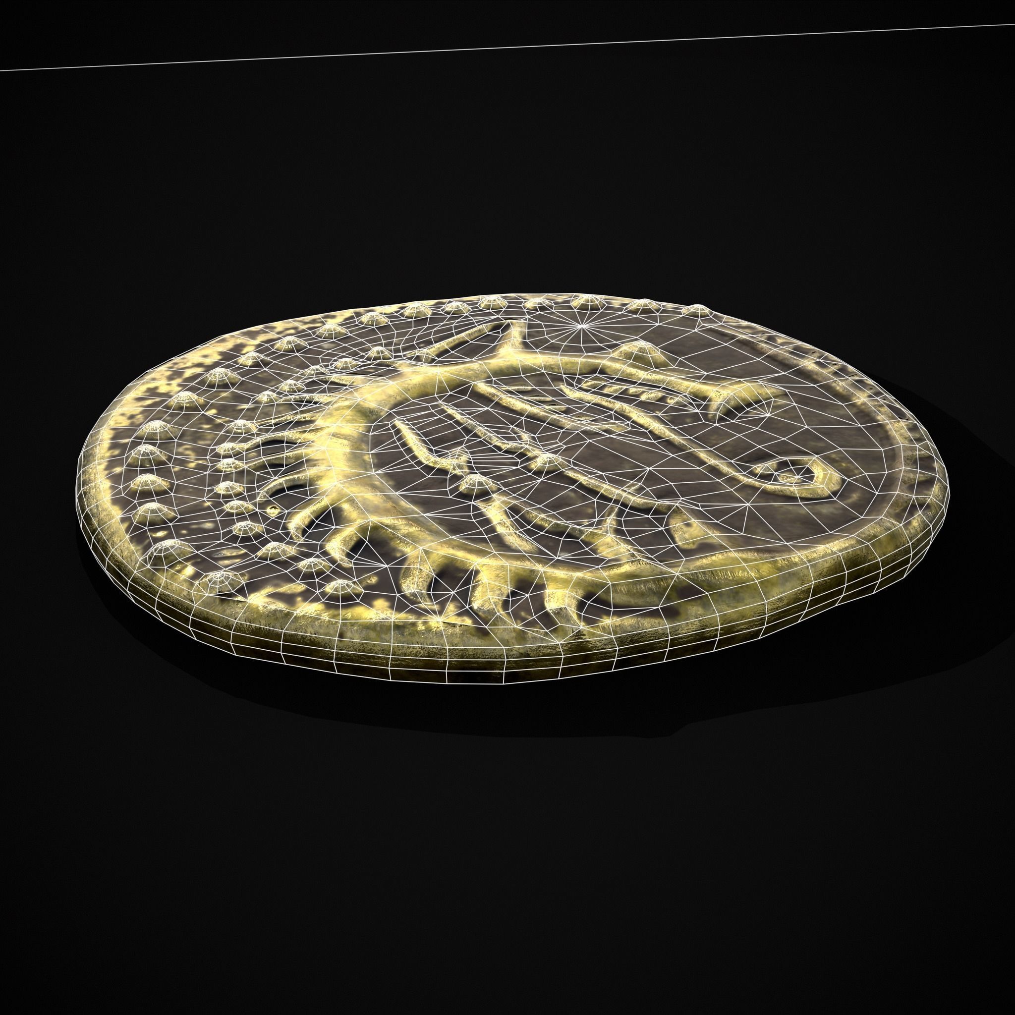 Viking Wolf Coin Low-poly 3D model_20