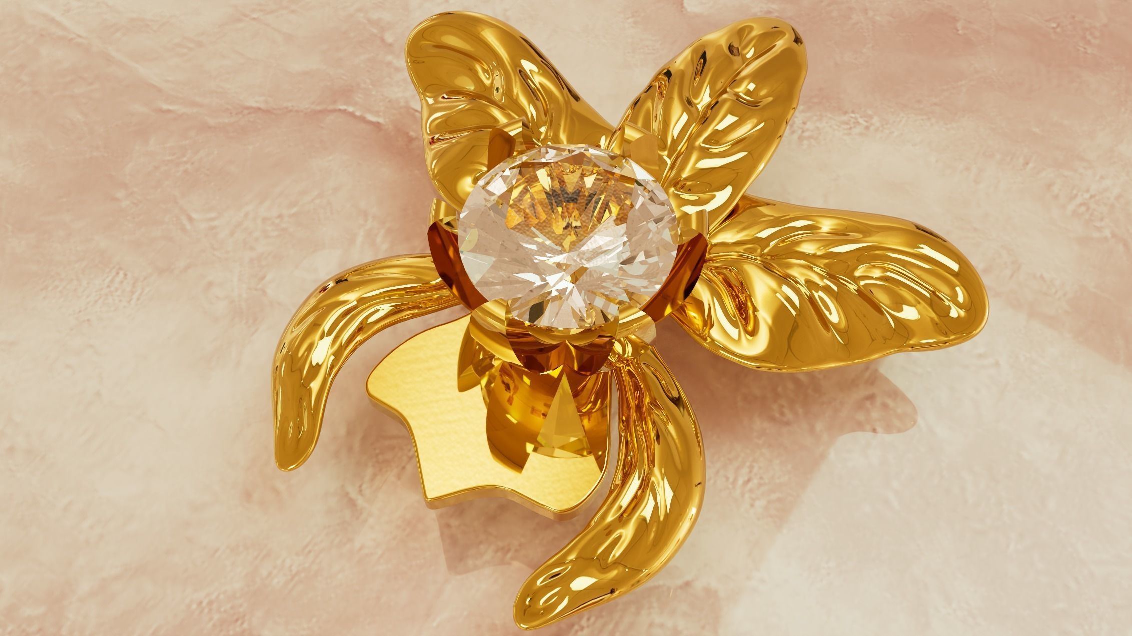 Cataleya Flower Jewellry - Cataleya Pendant  3D print model_3