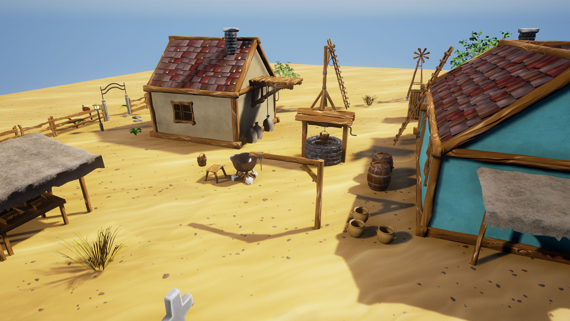 Stylized Village Pack Low-poly 3D model_4