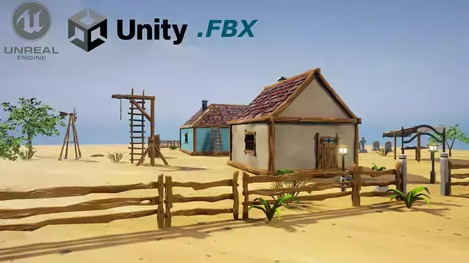 Stylized Village Pack Low-poly 3D model