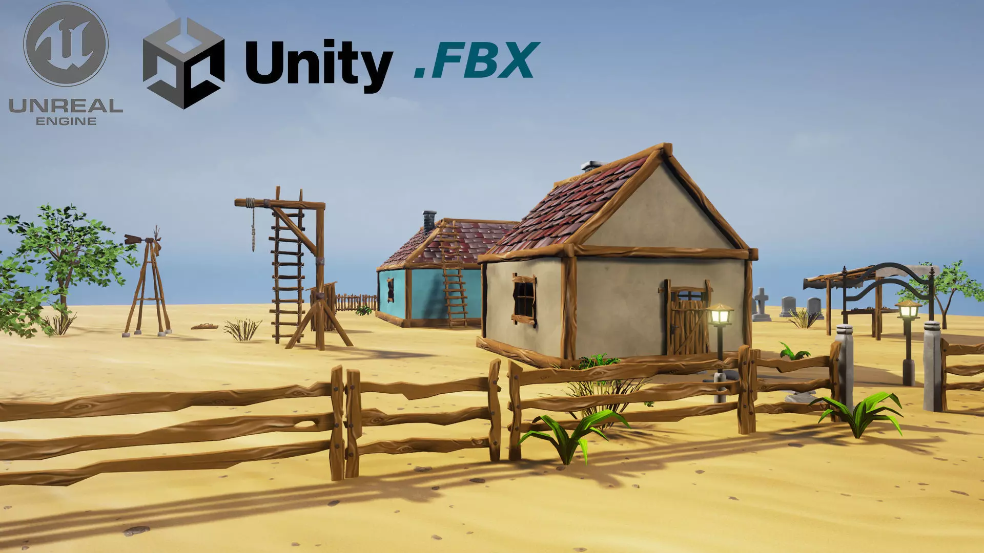 Stylized Village Pack Low-poly 3D model_0