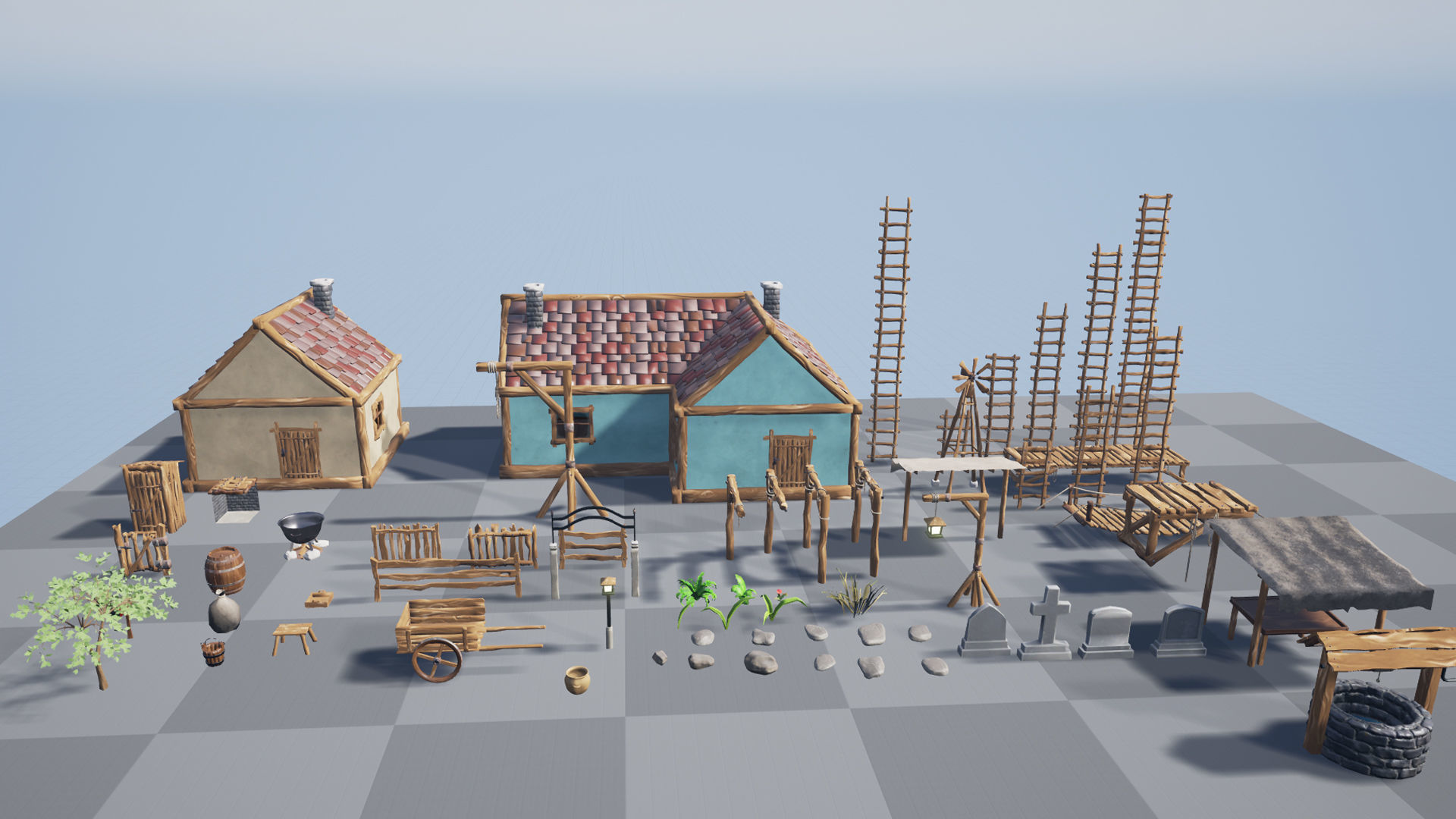 Stylized Village Pack Low-poly 3D model_17