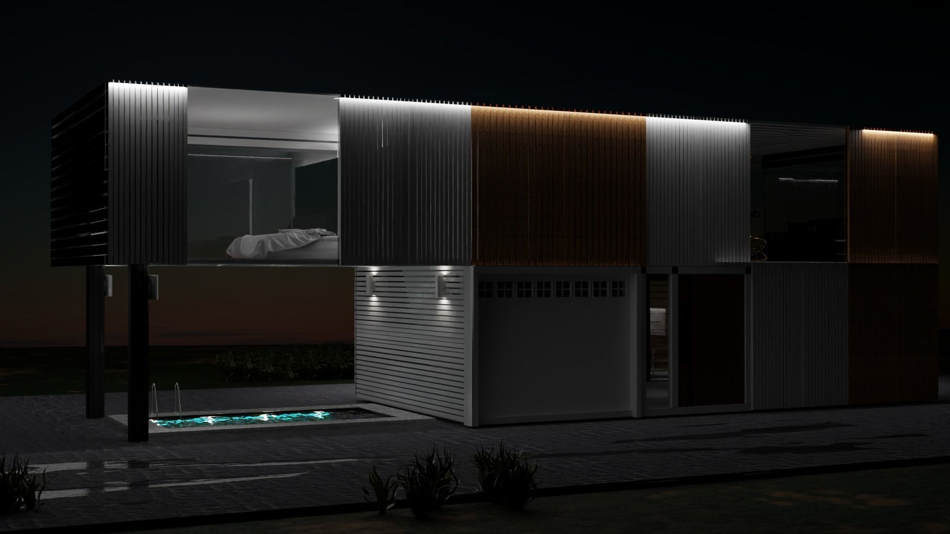 beach house Low-poly 3D model_1