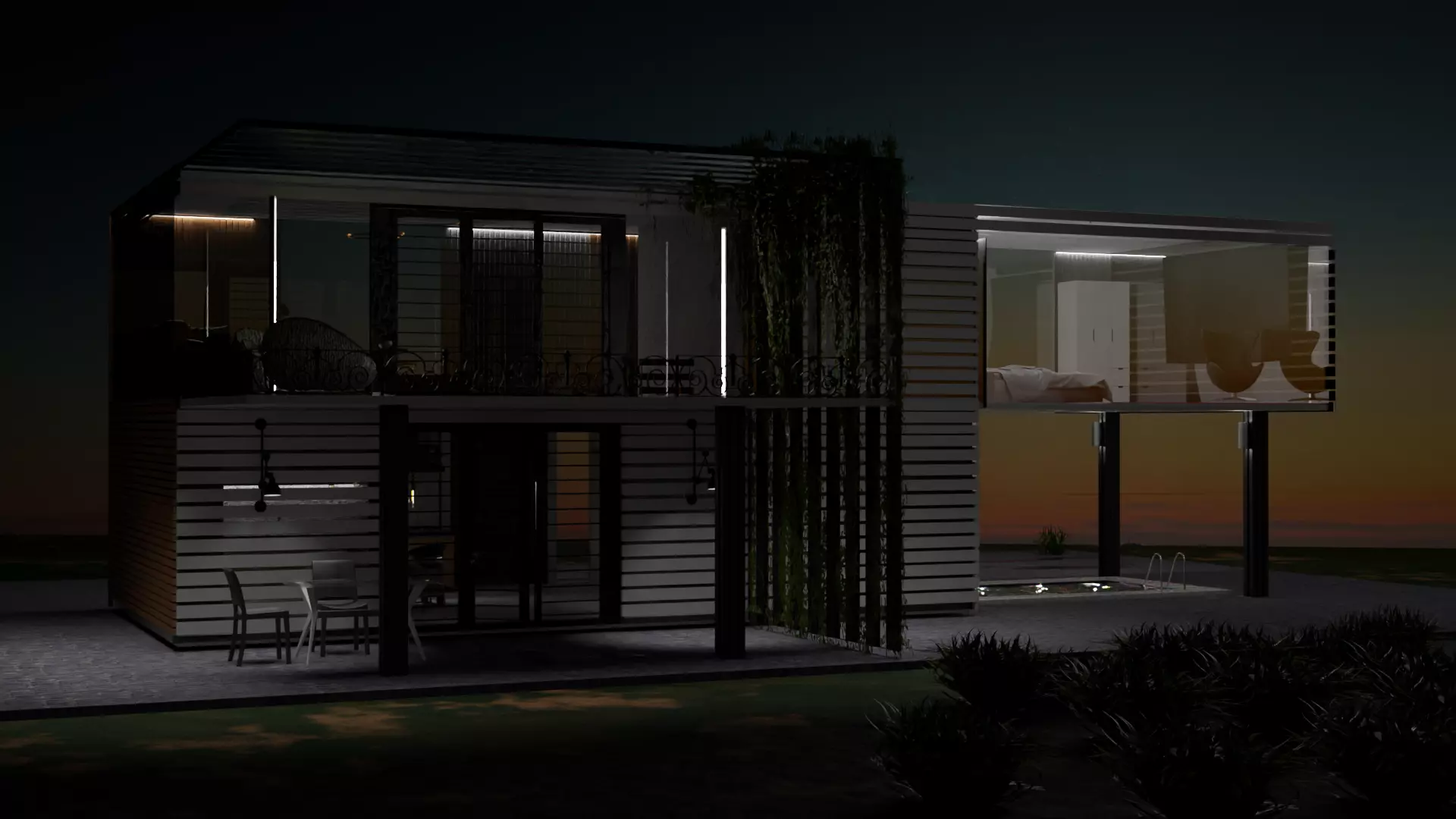 beach house Low-poly 3D model_0