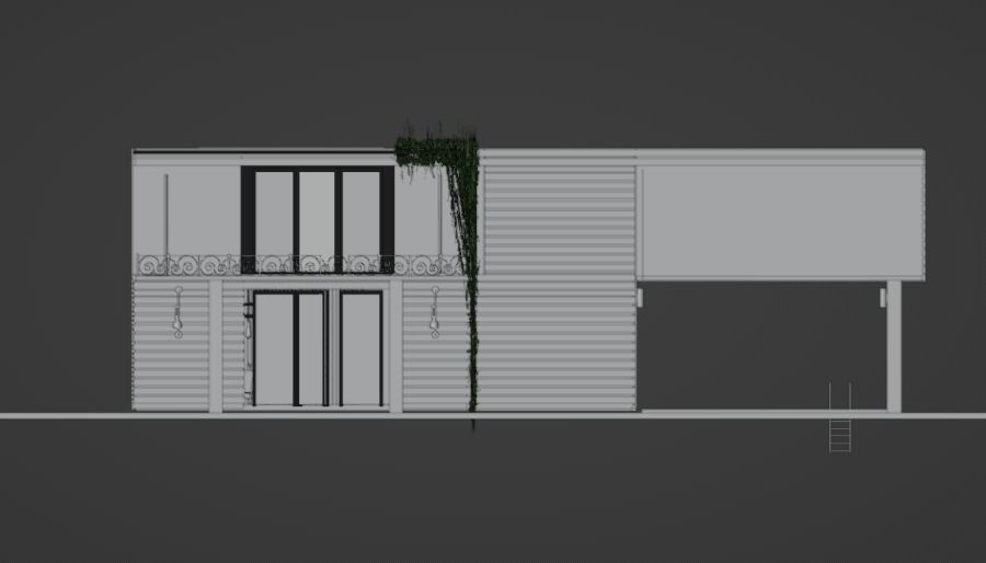 beach house Low-poly 3D model_4