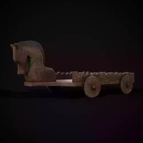 Medieval Horse Toy Wagon Low-poly 3D model