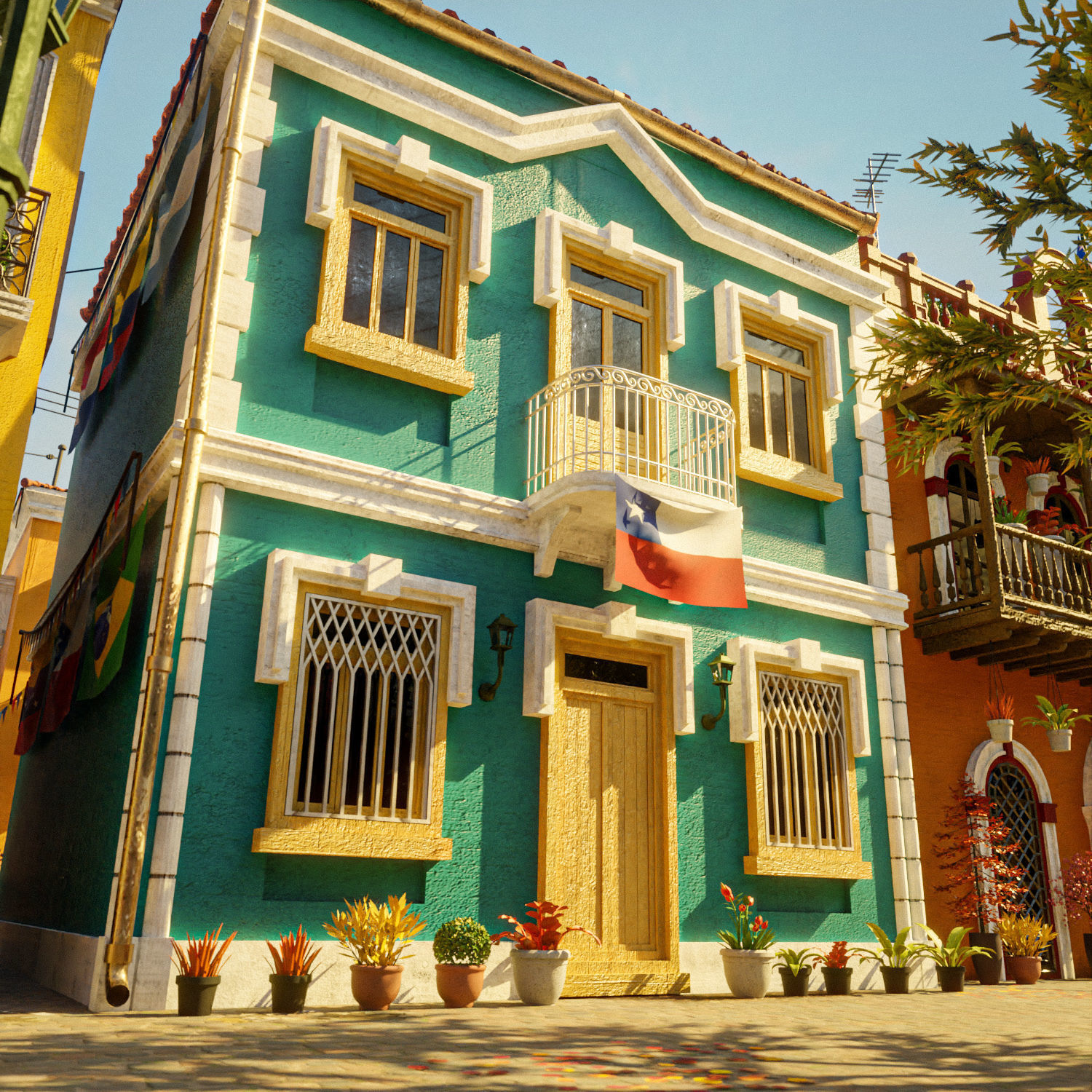 Building Sth 3D model SOUTH AMERICAN BUILDING 008 VR / AR / low-poly | CGTrader