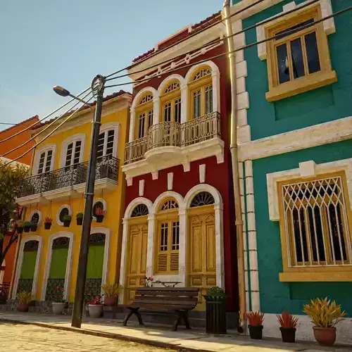 SOUTH AMERICAN BUILDING 009 Low-poly 3D model