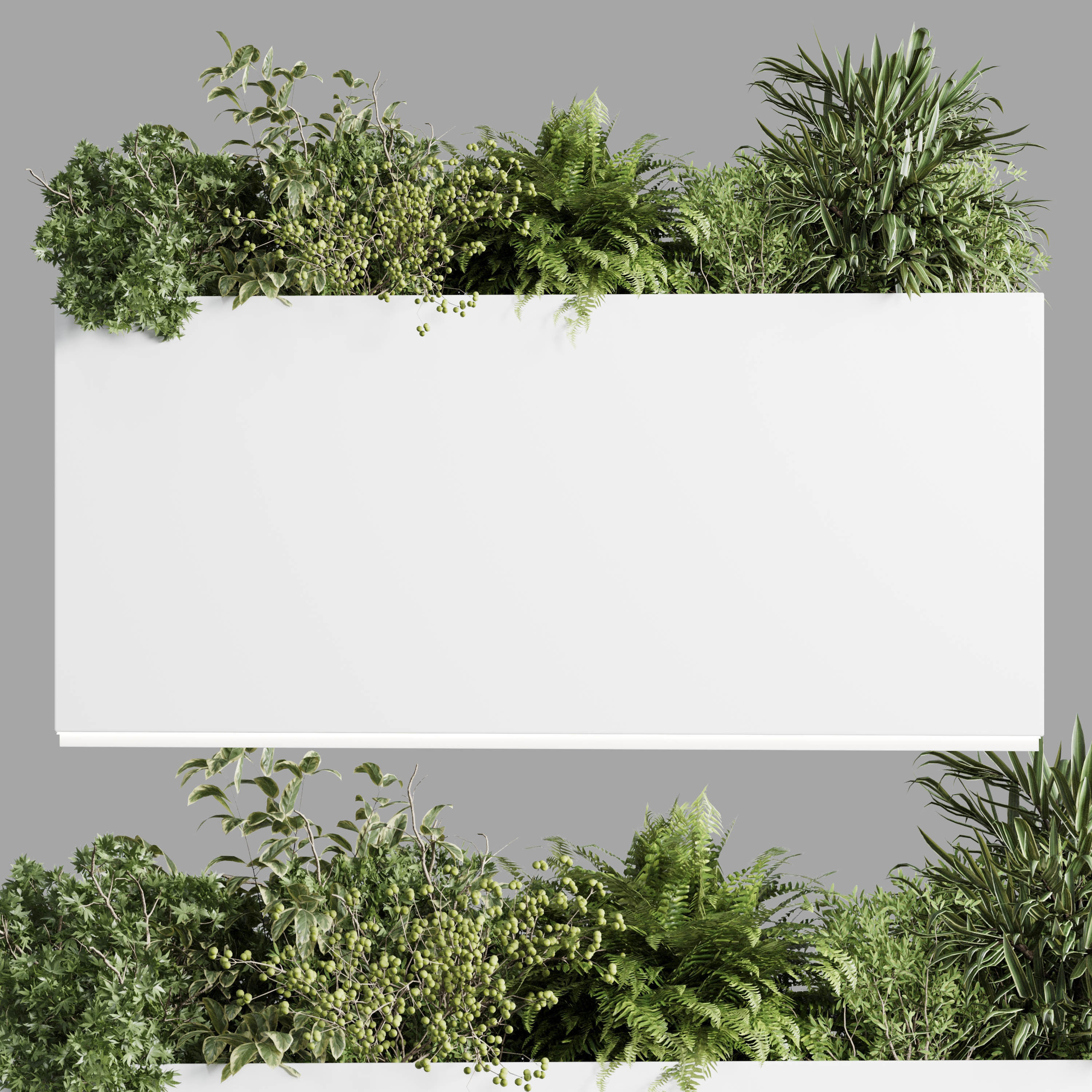 plastic box plants on stand - set indoor plant 389 Low-poly 3D model_2