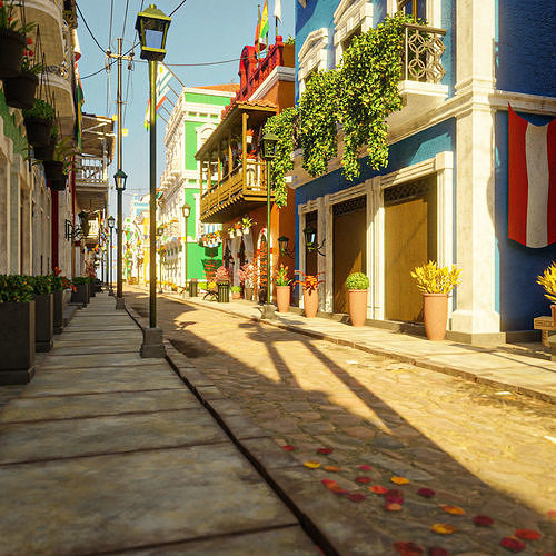 SOUTH AMERICAN SCENE WITH ALL THE ASSETS Low-poly 3D model 4