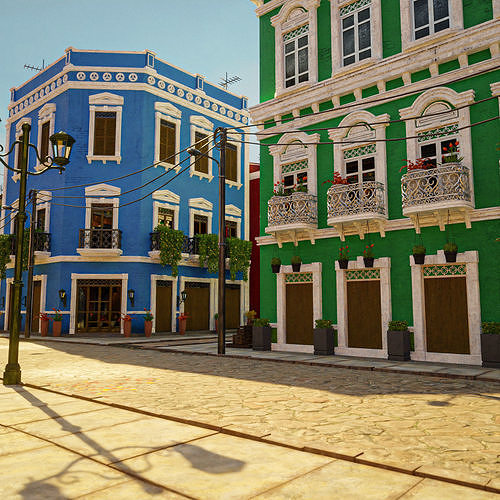 SOUTH AMERICAN SCENE WITH ALL THE ASSETS Low-poly 3D model 7