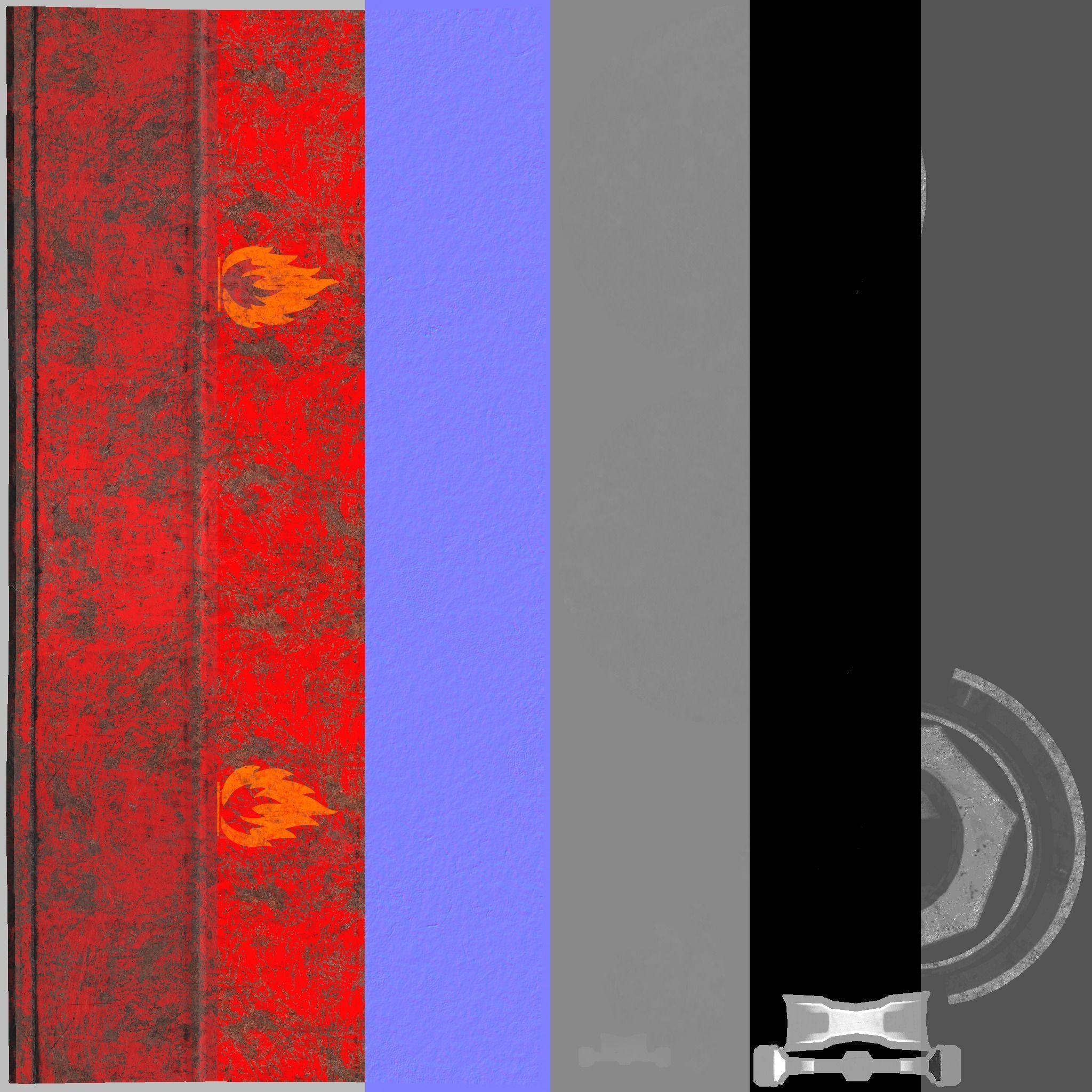 Set of barrels Low-poly 3D model_6