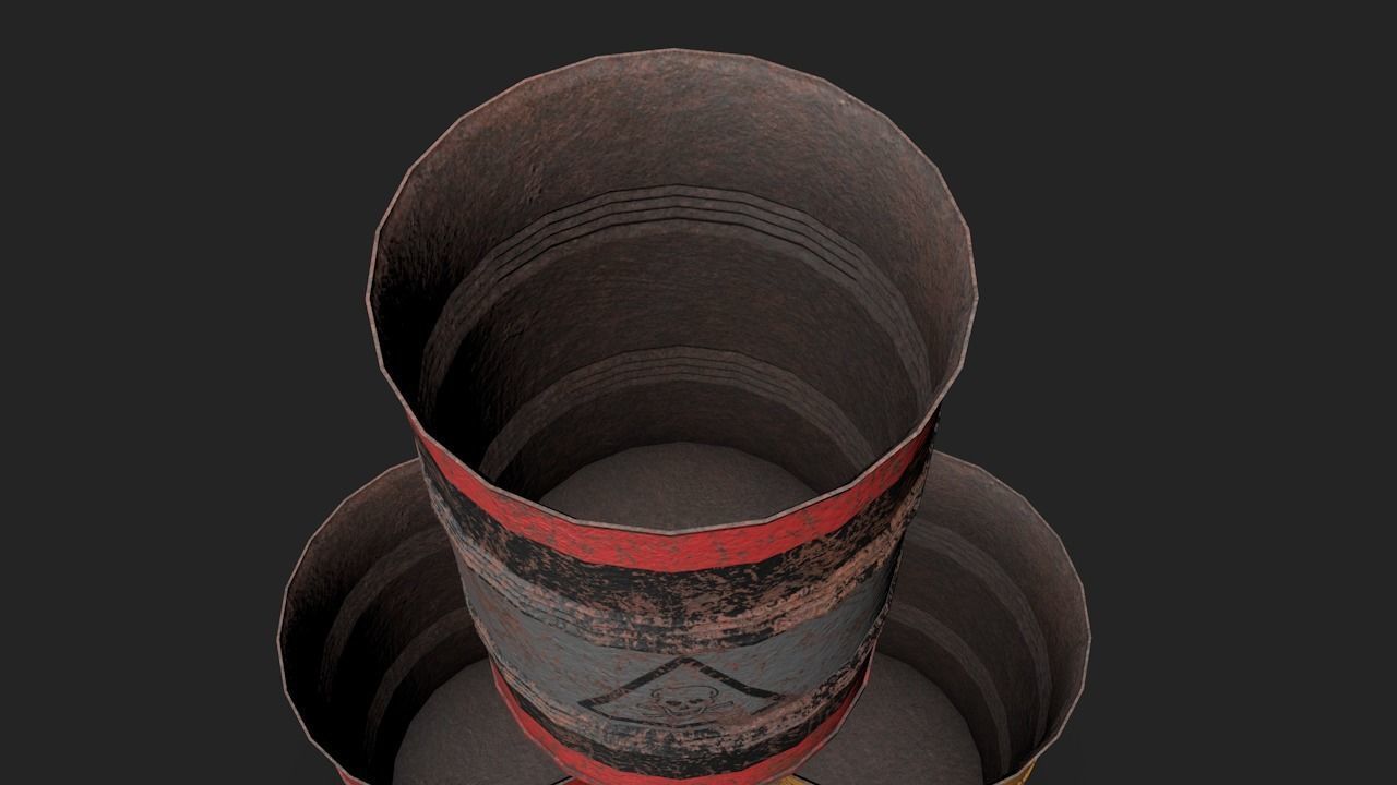 Set of barrels Low-poly 3D model_32