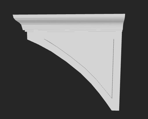 Plaster ceiling bracket 3D model_1