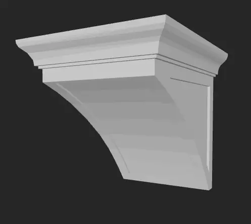 Plaster ceiling bracket 3D model_0