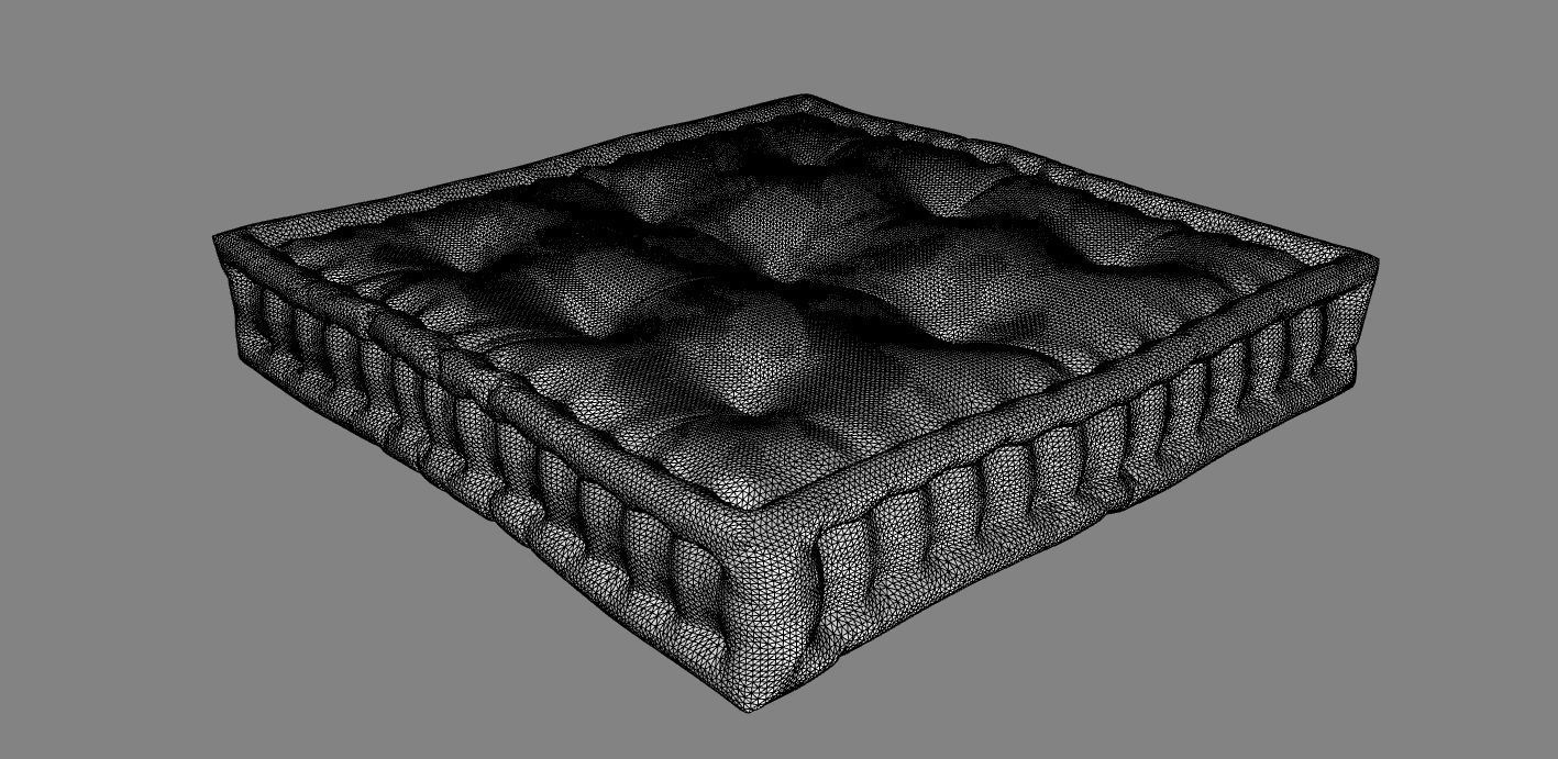 Squared puff with Moroccan edges 3D model_1