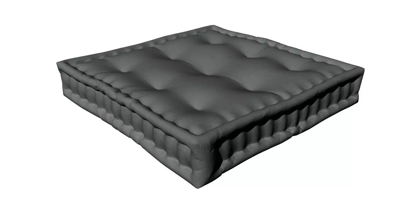 Squared puff with Moroccan edges 3D model_0