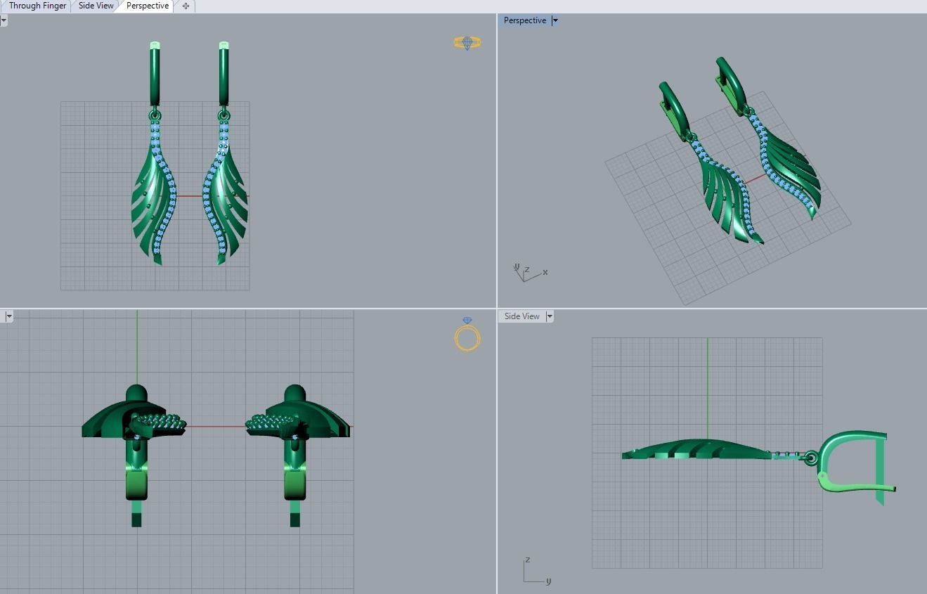 earrings 3D print model_3