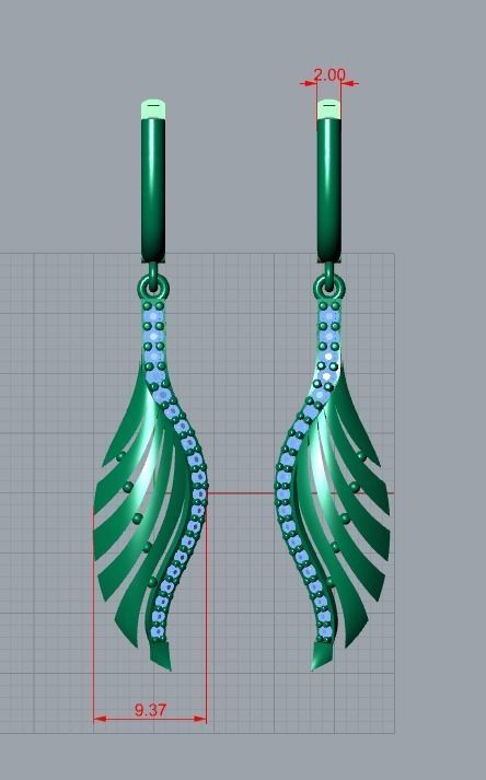 earrings 3D print model_8
