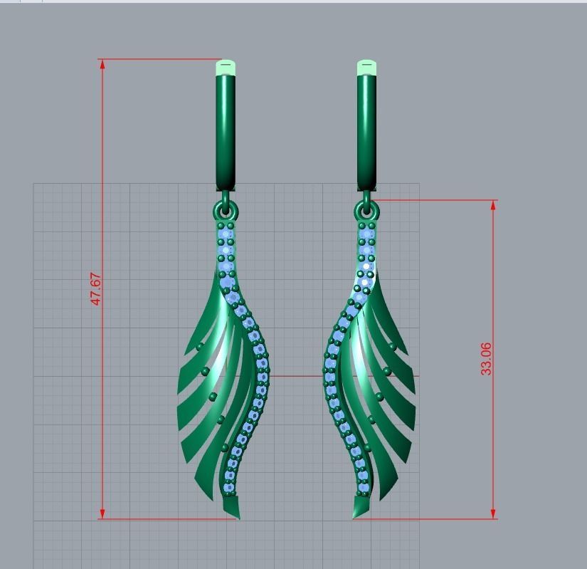 earrings 3D print model_7