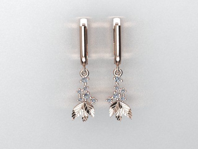 earrings 3D print model_2