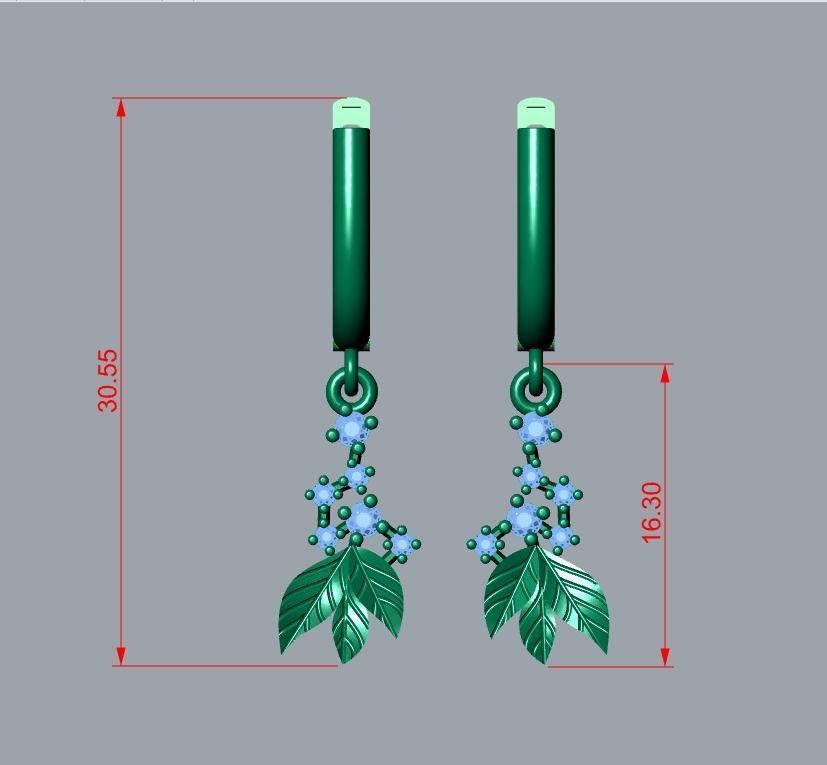 earrings 3D print model_7