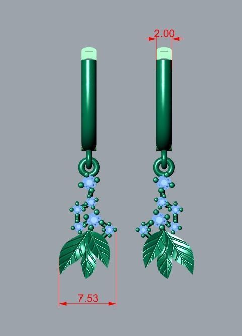 earrings 3D print model_8