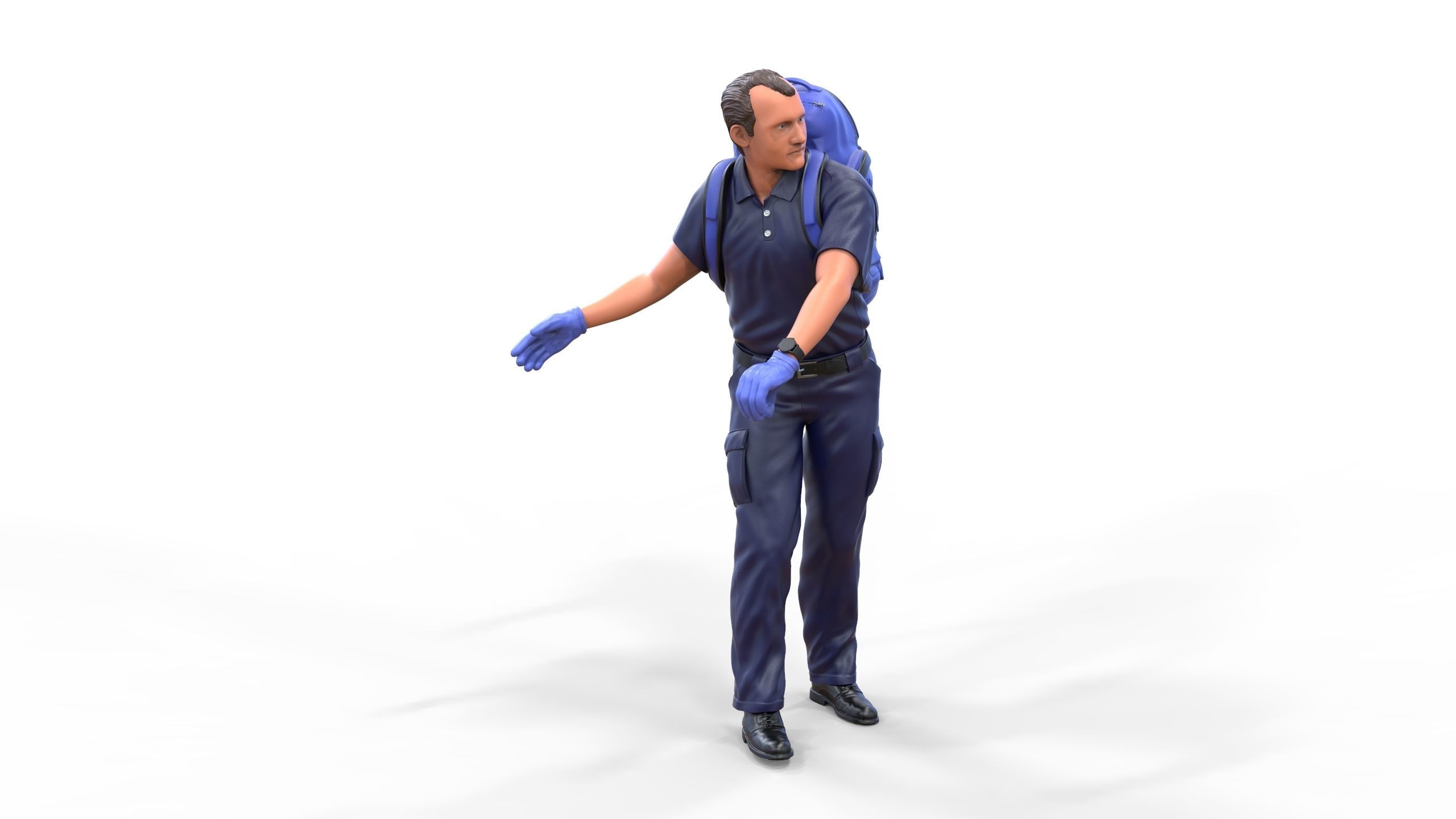 N4 paramedic emergency service with backpack 3D print model_31
