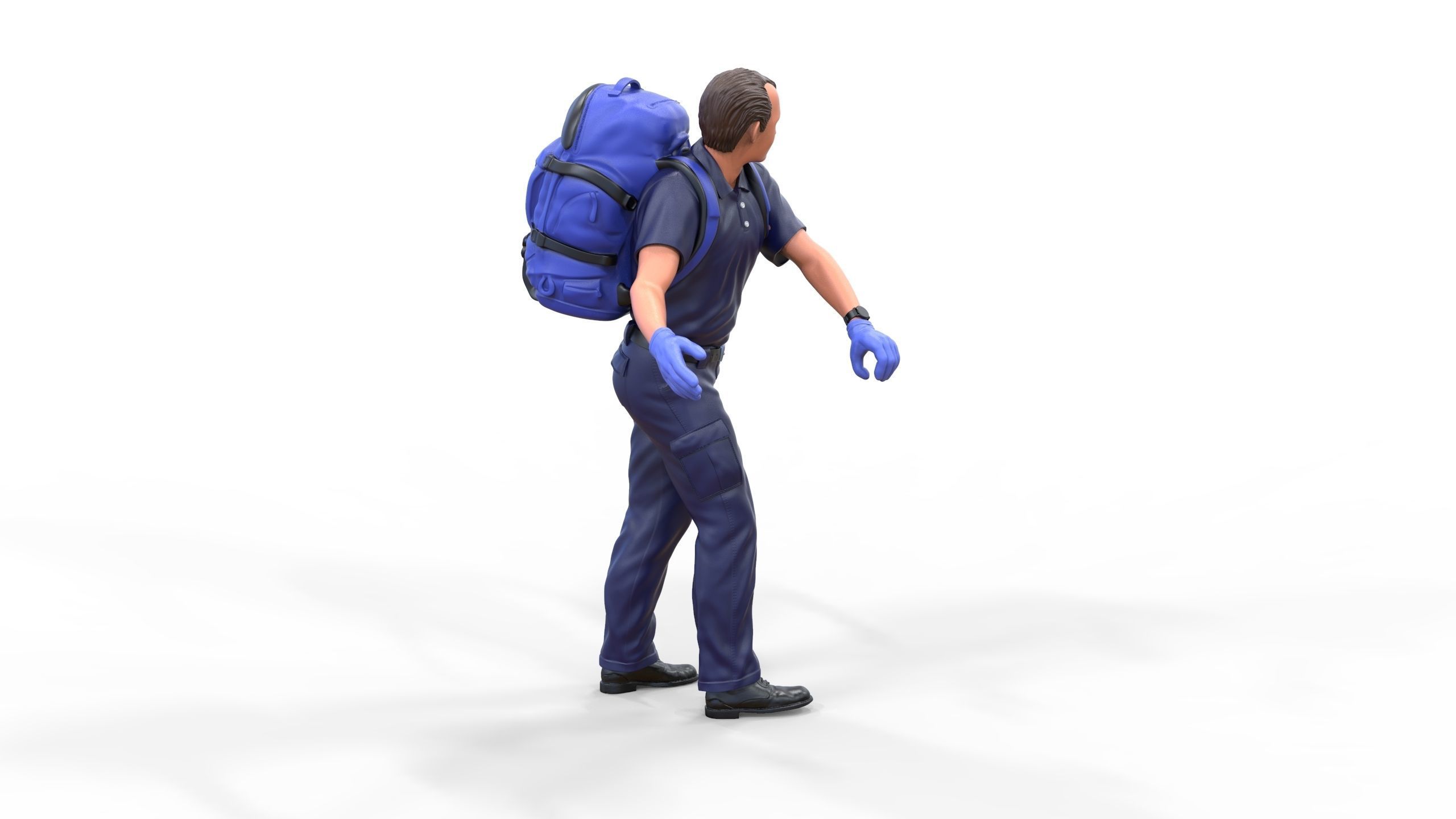 N4 paramedic emergency service with backpack 3D print model_23
