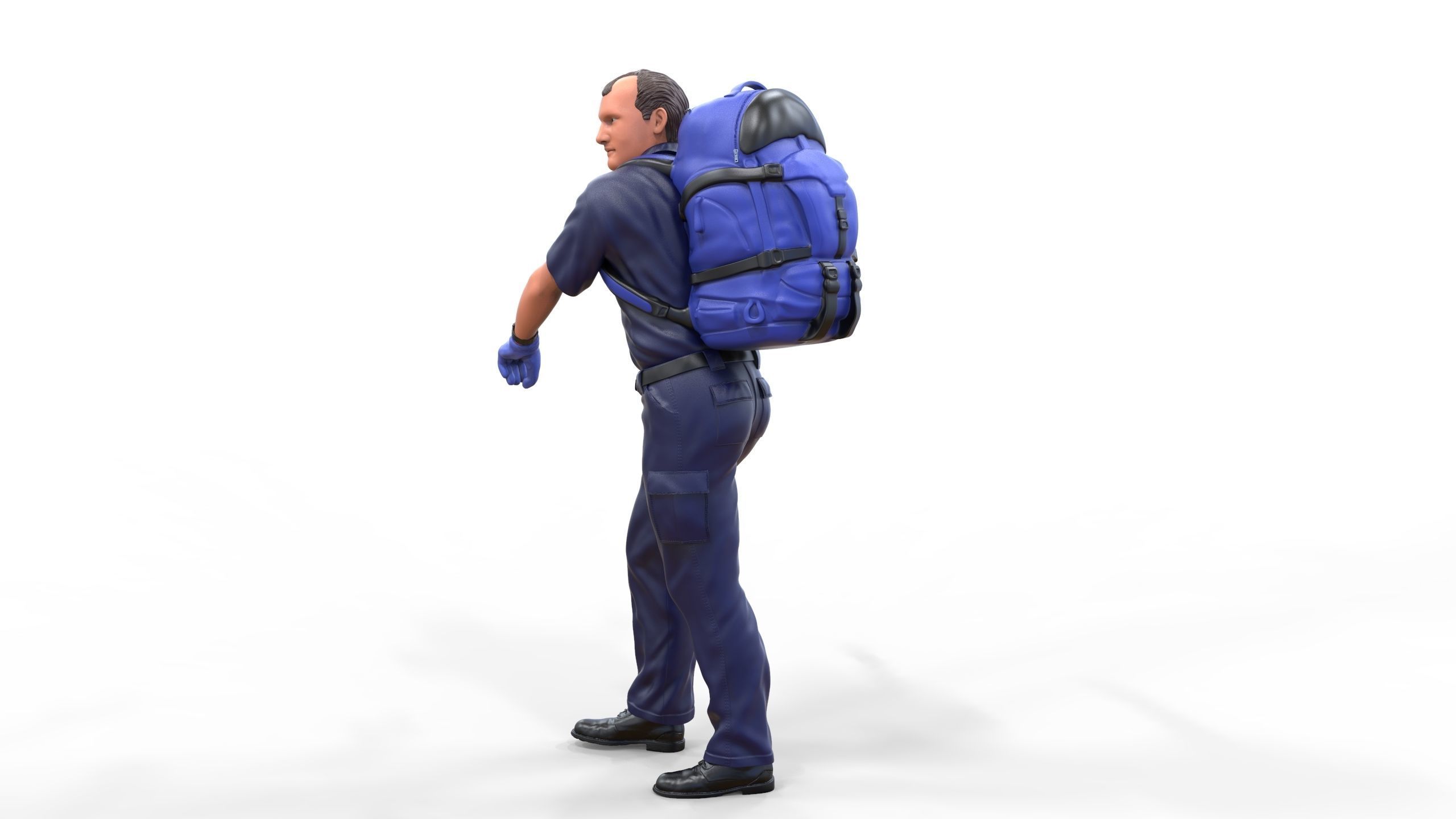 N4 paramedic emergency service with backpack 3D print model_6