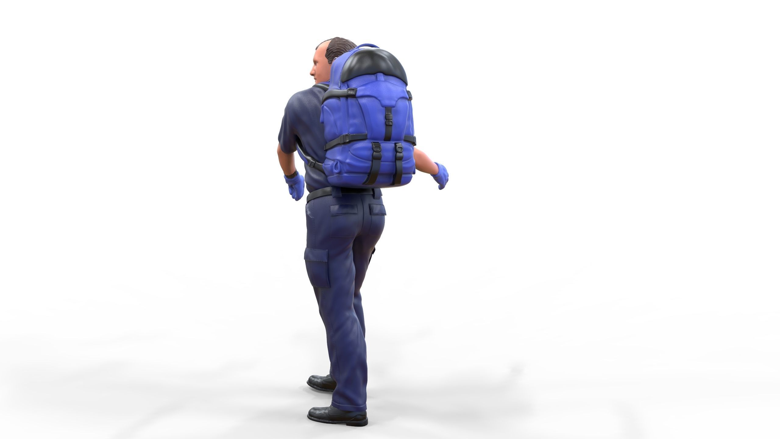 N4 paramedic emergency service with backpack 3D print model_9