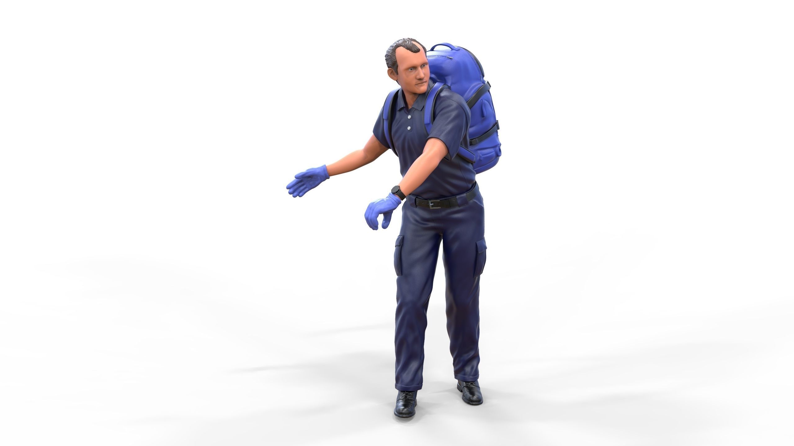 N4 paramedic emergency service with backpack 3D print model_34
