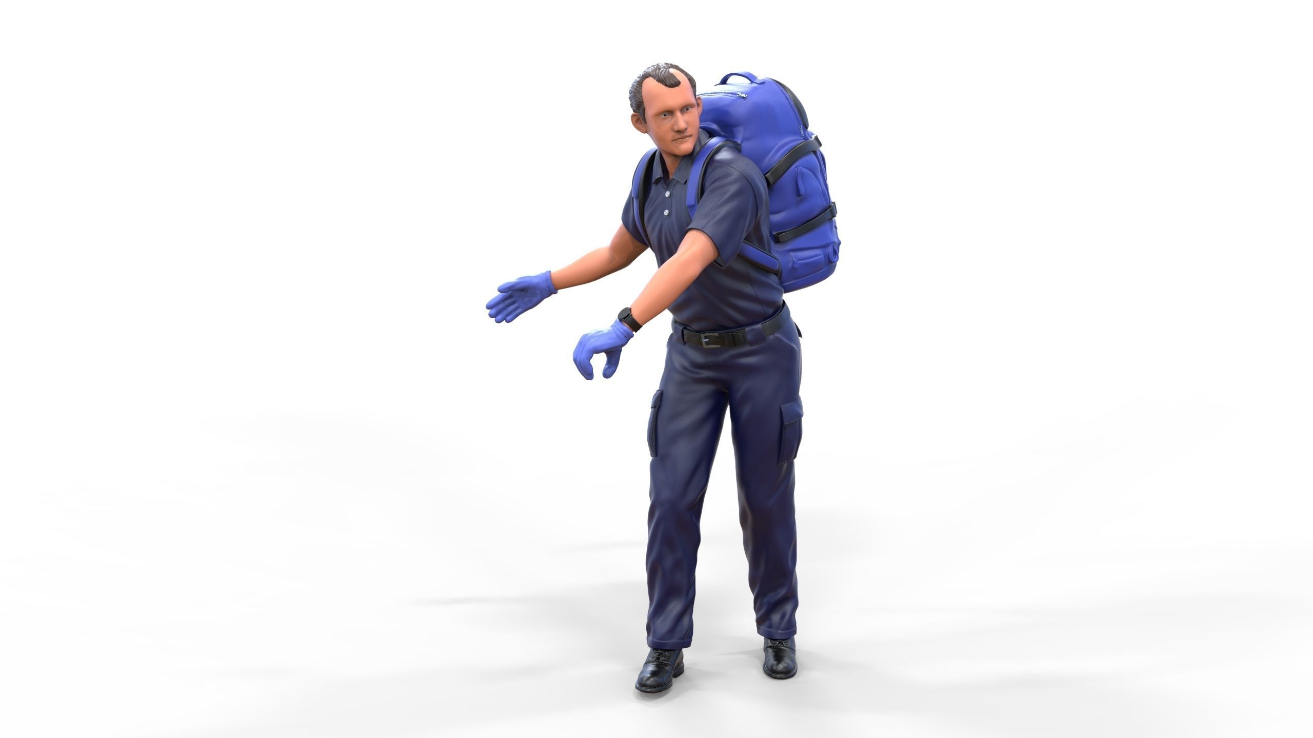 N4 paramedic emergency service with backpack 3D print model_35