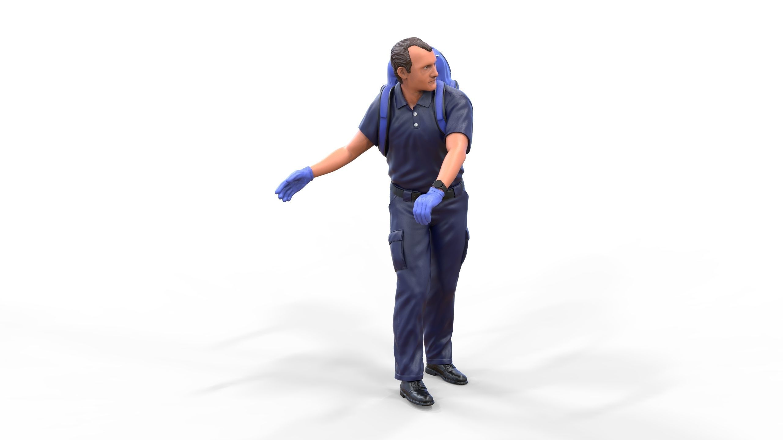 N4 paramedic emergency service with backpack 3D print model_32