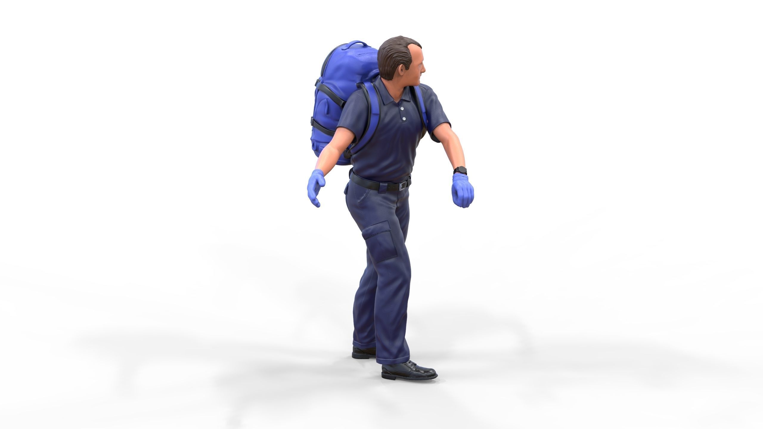 N4 paramedic emergency service with backpack 3D print model_26