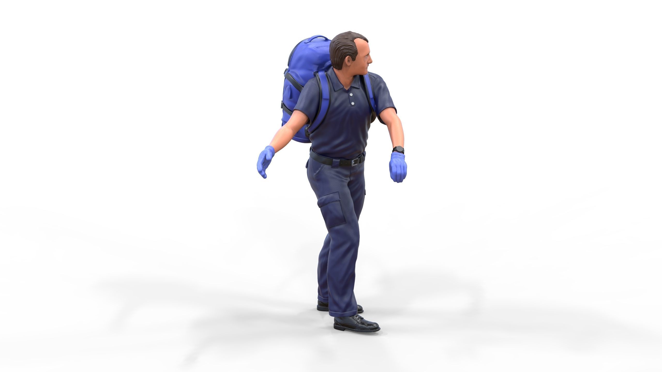 N4 paramedic emergency service with backpack 3D print model_27